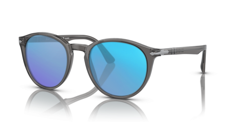 Transparent Grey, Blue-Mirrored