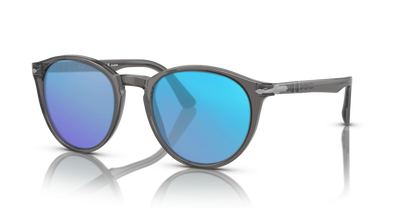 Transparent Grey, Blue-Mirrored