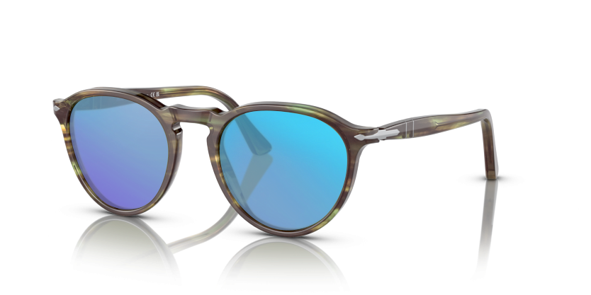 Striped Green, Blue-Mirrored