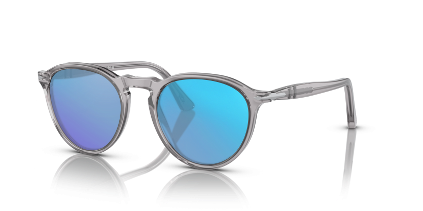 Transparent Grey, Blue-Mirrored
