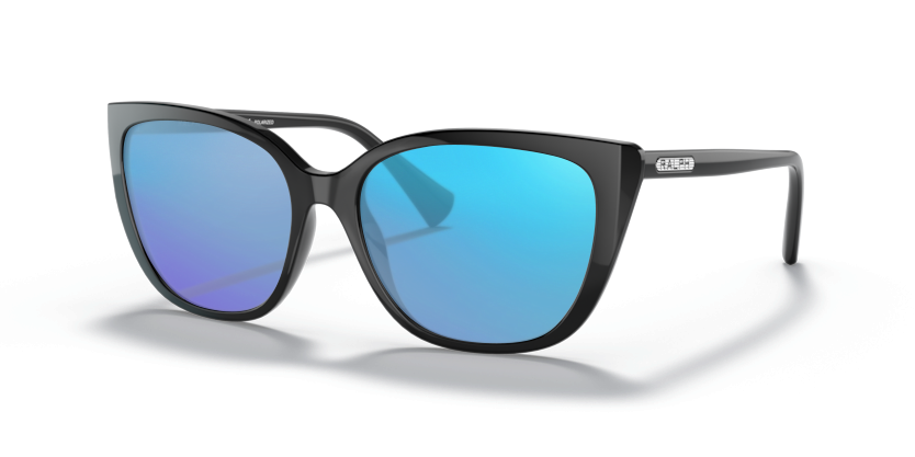 Shiny Black, Blue-Mirrored