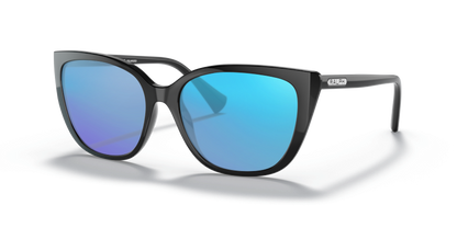 Shiny Black, Blue-Mirrored