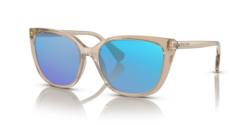 Shiny Transparent Brown, Blue-Mirrored