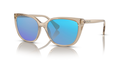 Shiny Transparent Brown, Blue-Mirrored