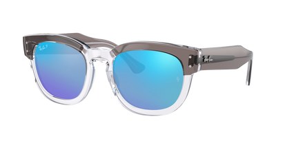 GREY ON TRANSPARENT, Mirrored Blue-Polarized, Rayban