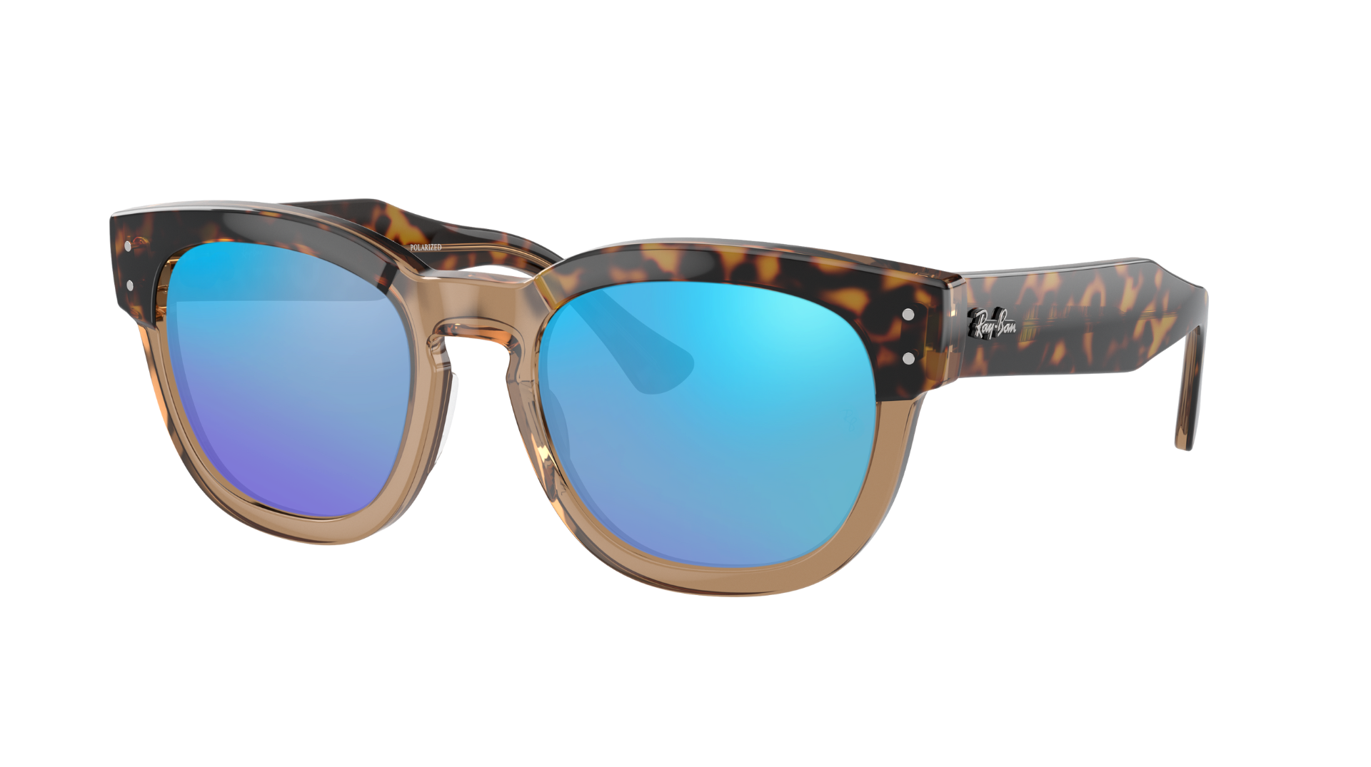 HAVANA ON TRANSPARENT BR, Blue-Mirrored, Sunberryrx