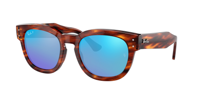 STRIPED HAVANA, Mirrored Blue-Polarized, Rayban