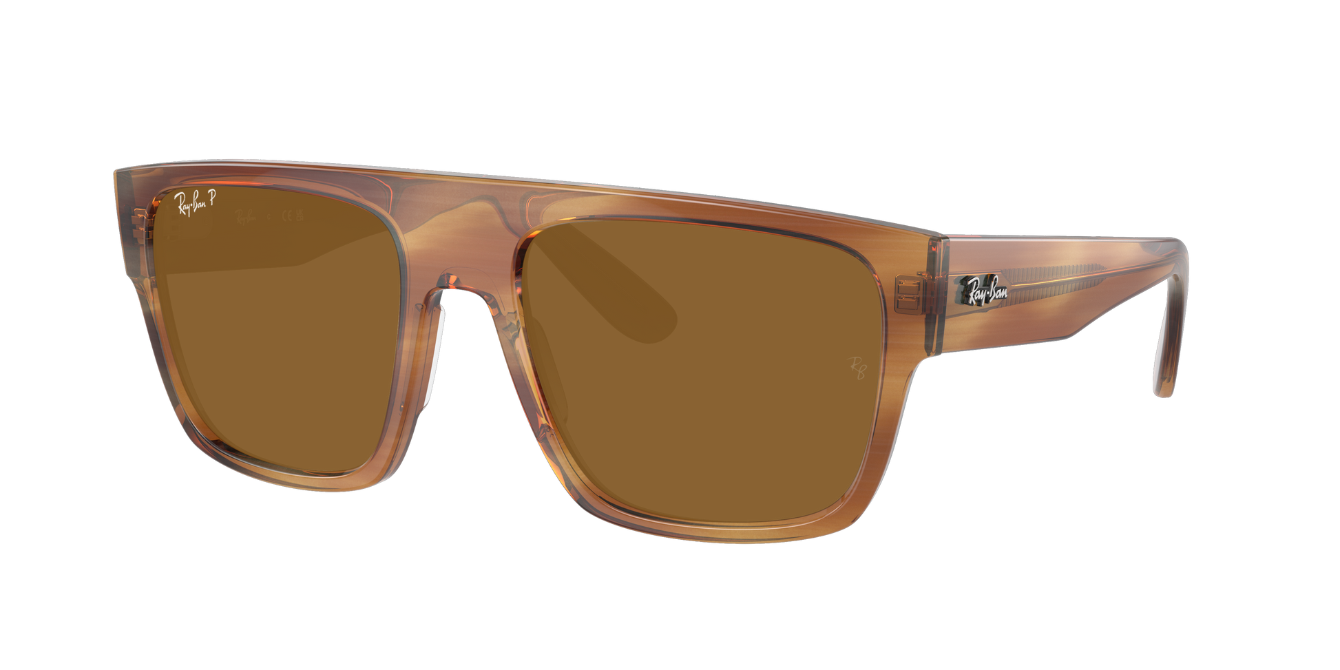 STRIPED BROWN, Brown-Polarized, Rayban