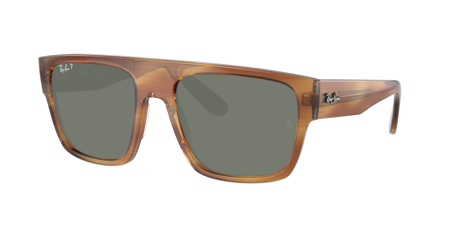 STRIPED BROWN, Green-Polarized, Rayban