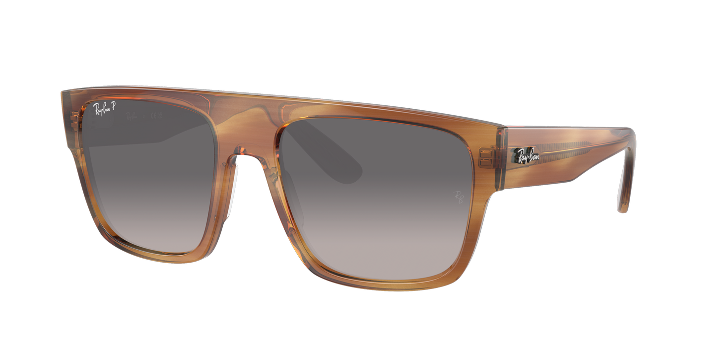 STRIPED BROWN, Grey Gradient-Polarized, Rayban