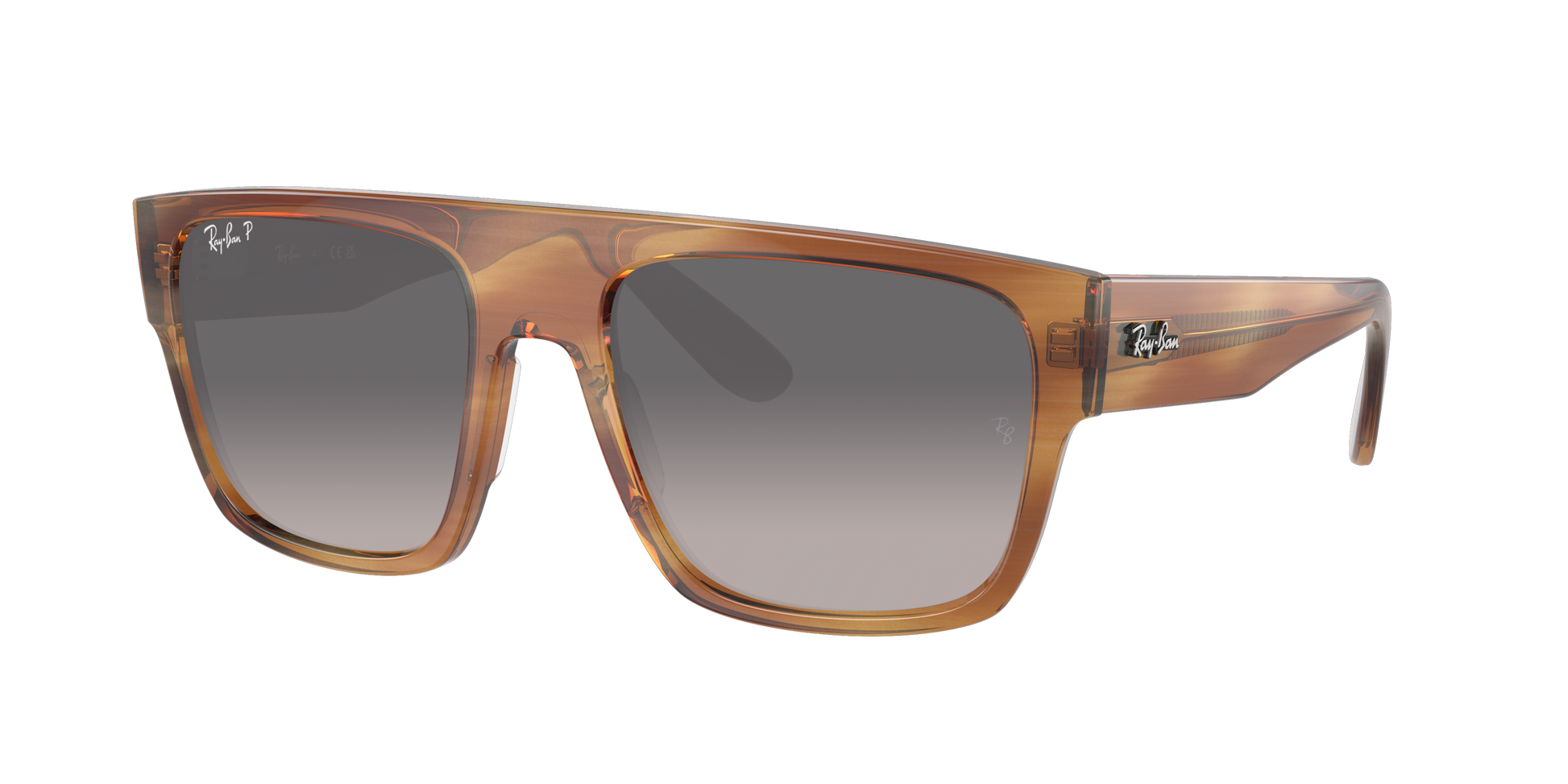 STRIPED BROWN, Grey Gradient-Polarized, Rayban