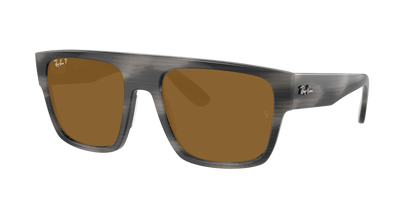 STRIPED GRAY, Brown-Polarized, Rayban