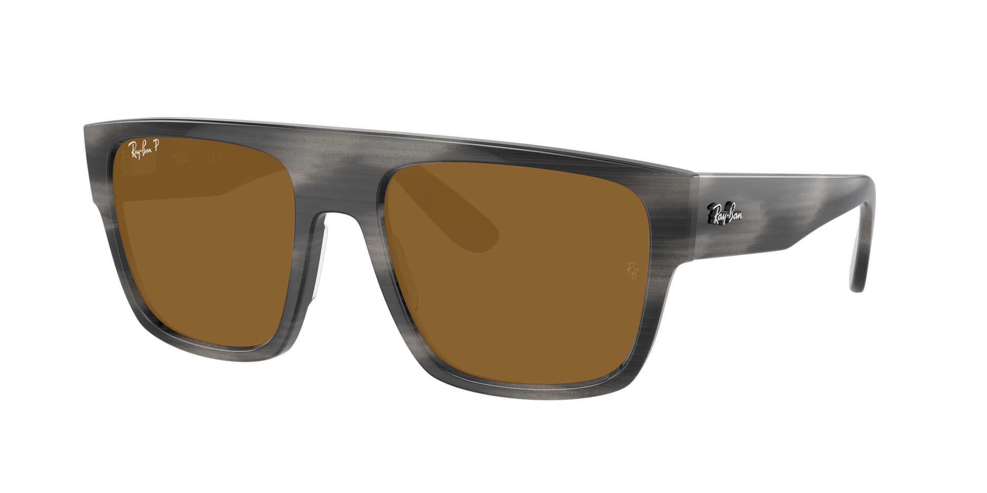 STRIPED GRAY, Brown-Polarized, Rayban