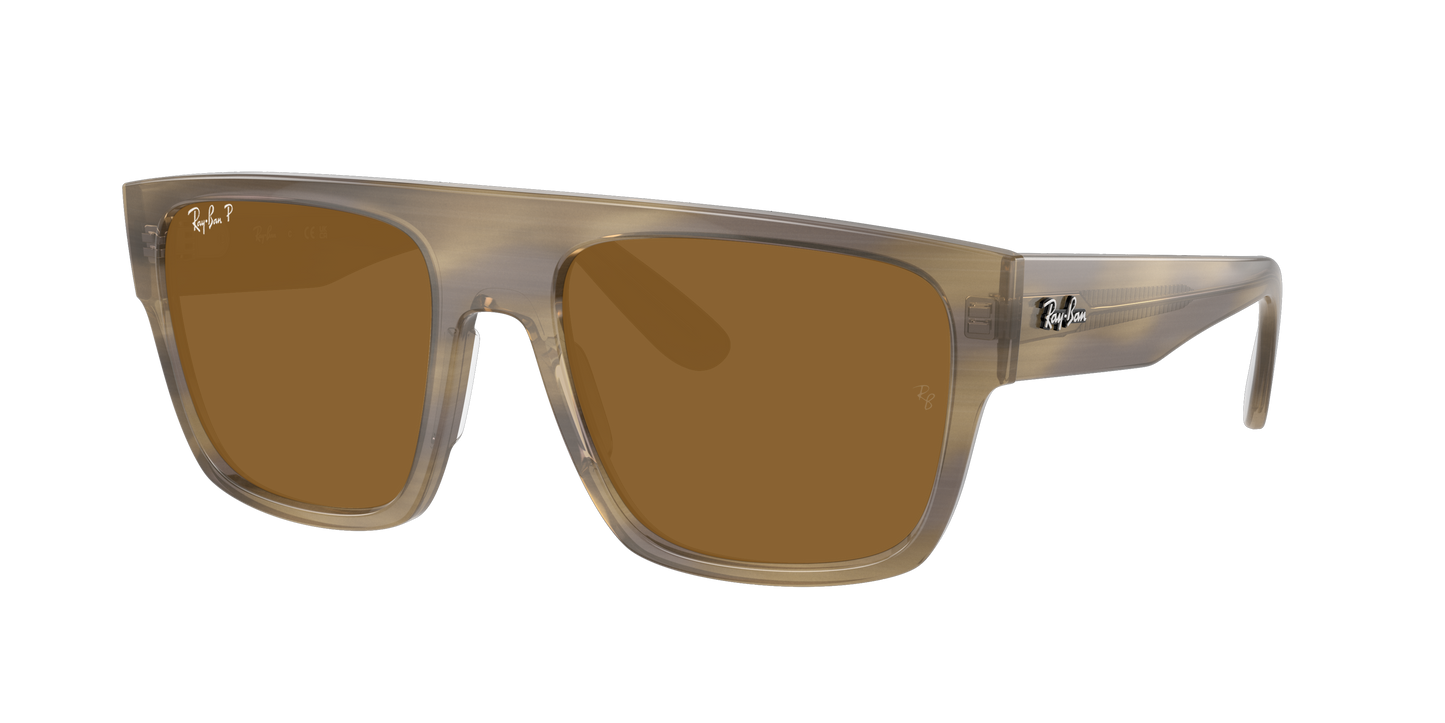 Striped Green, Brown-Polarized, Rayban