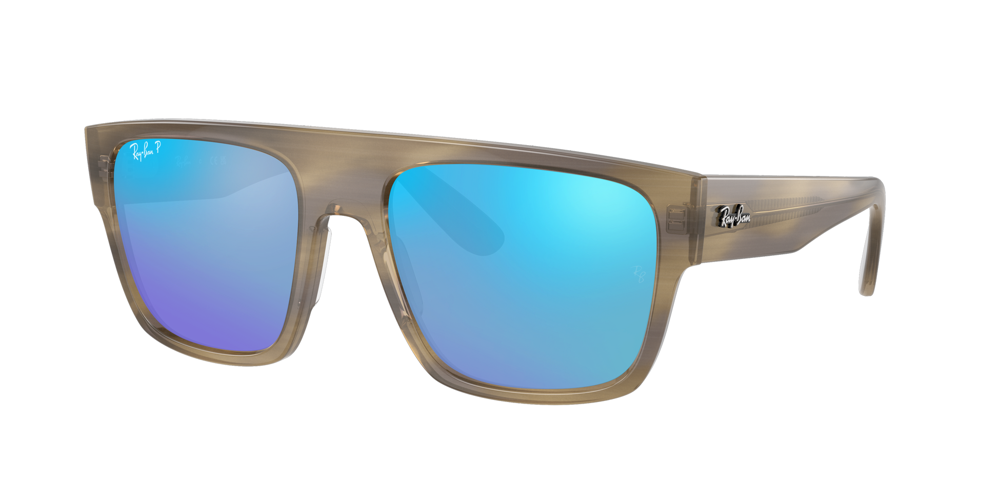 Striped Green, Mirrored Blue-Polarized, Rayban
