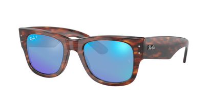 STRIPED HAVANA, Mirrored Blue-Polarized, Rayban