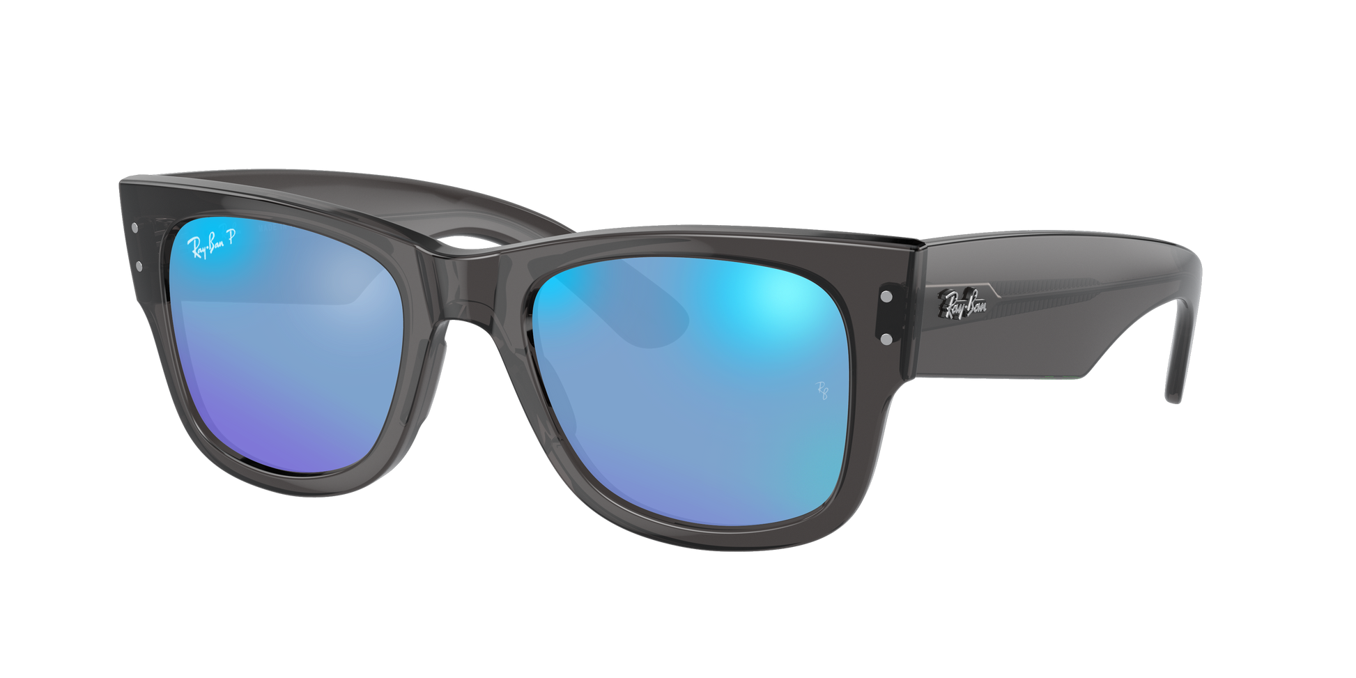 TRANSPARENT BLACK, Mirrored Blue-Polarized, Rayban