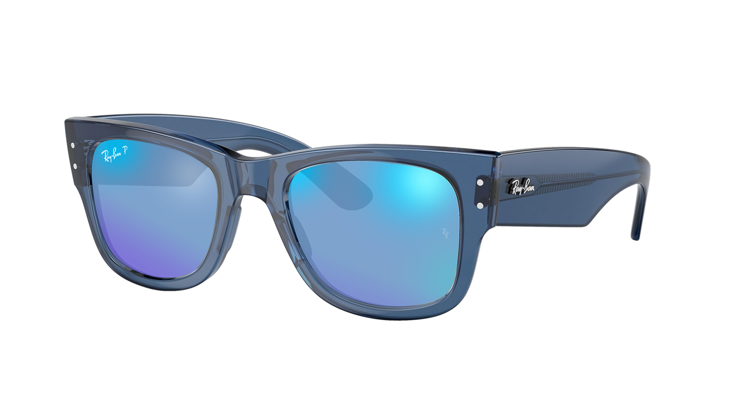 TRANSPARENT BLU, Mirrored Blue-Polarized, Rayban