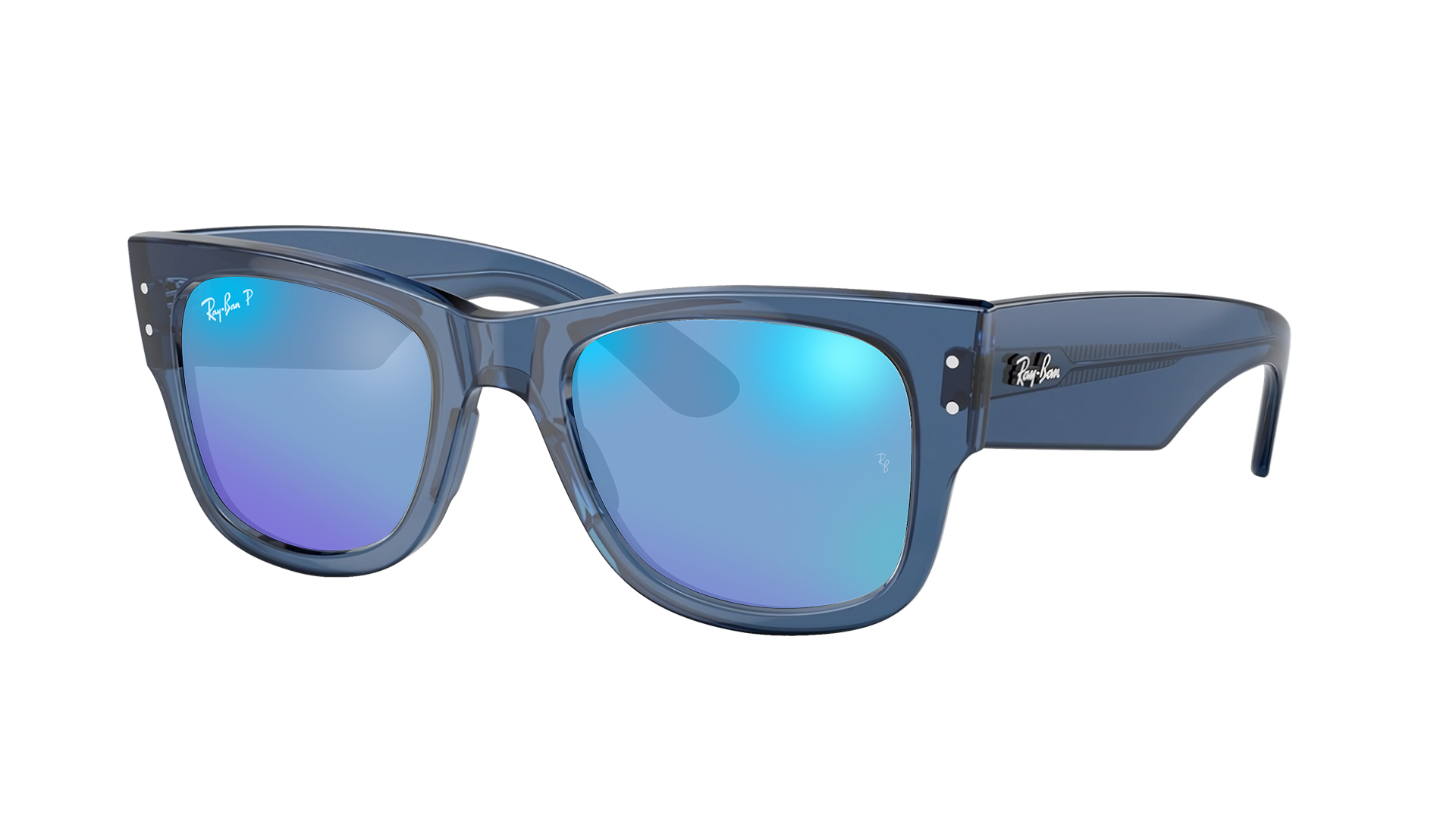 TRANSPARENT BLU, Mirrored Blue-Polarized, Rayban