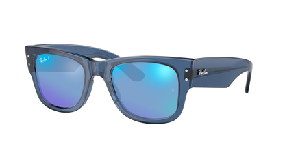 TRANSPARENT BLU, Mirrored Blue-Polarized, Rayban
