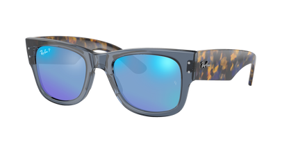 TRANSPARENT DARK BLUE, Mirrored Blue-Polarized, Rayban