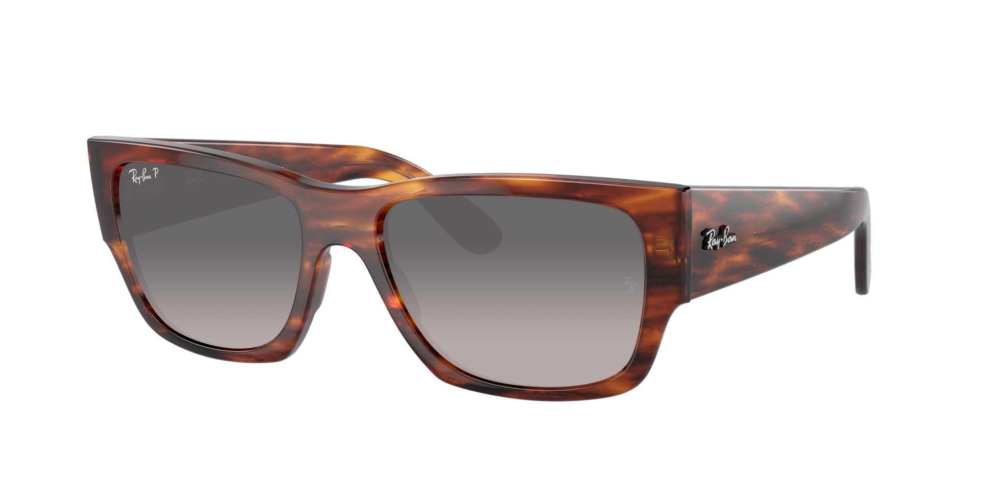 STRIPED HAVANA, Grey Gradient-Polarized, Rayban