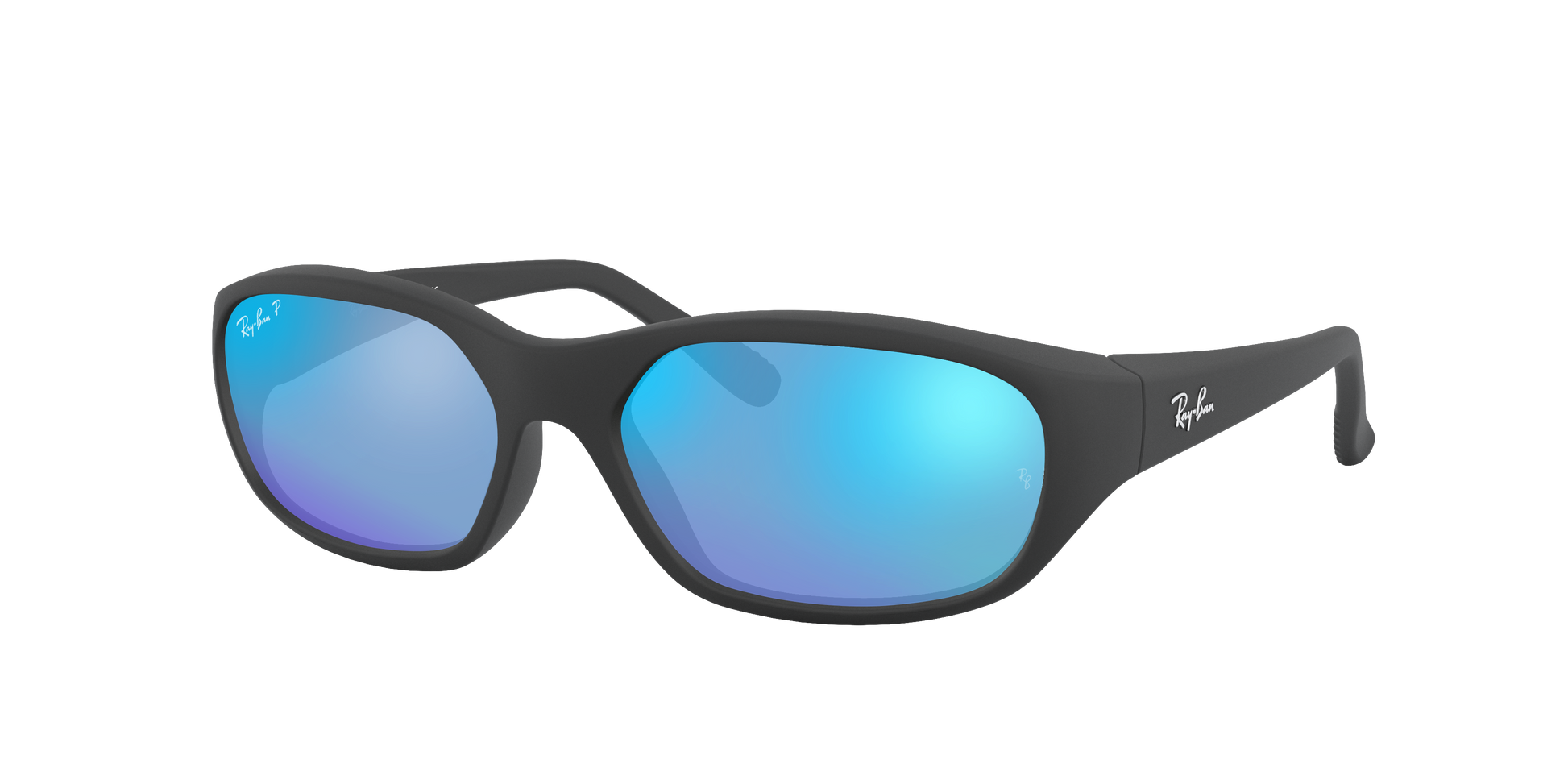 Rubber Black, Mirrored Blue-Polarized, Rayban