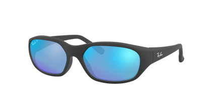 Rubber Black, Mirrored Blue-Polarized, Rayban