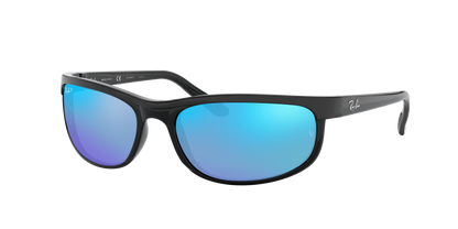 Black, Mirrored Blue-Polarized, Rayban