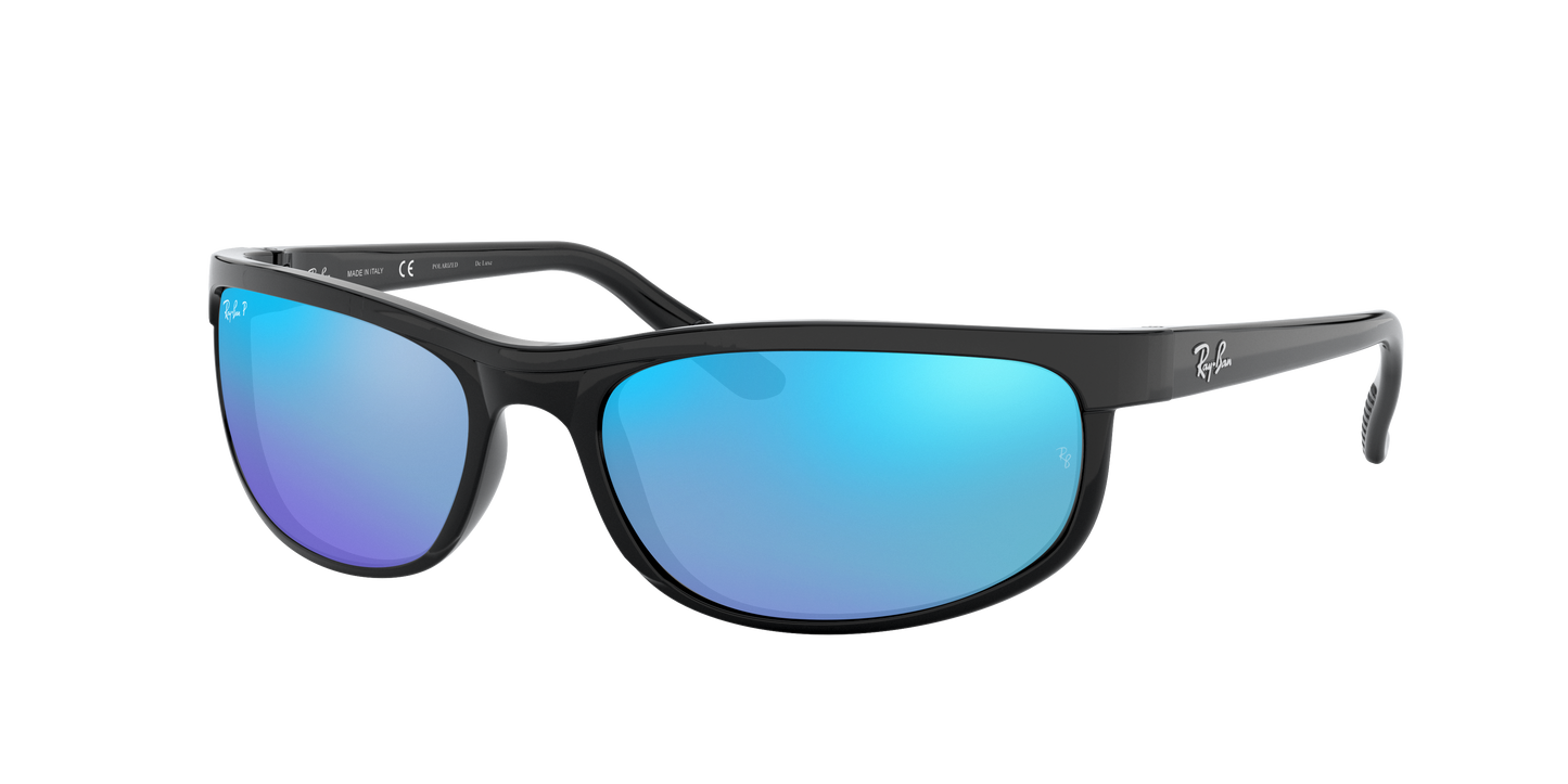 Black, Mirrored Blue-Polarized, Rayban