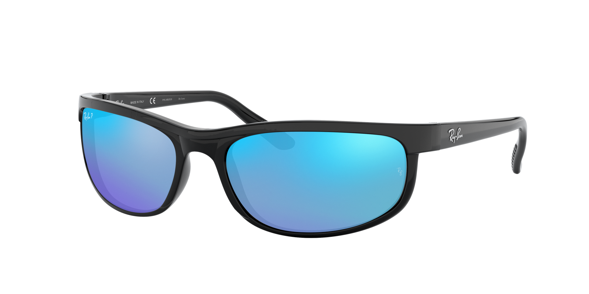 Black, Mirrored Blue-Polarized, Rayban