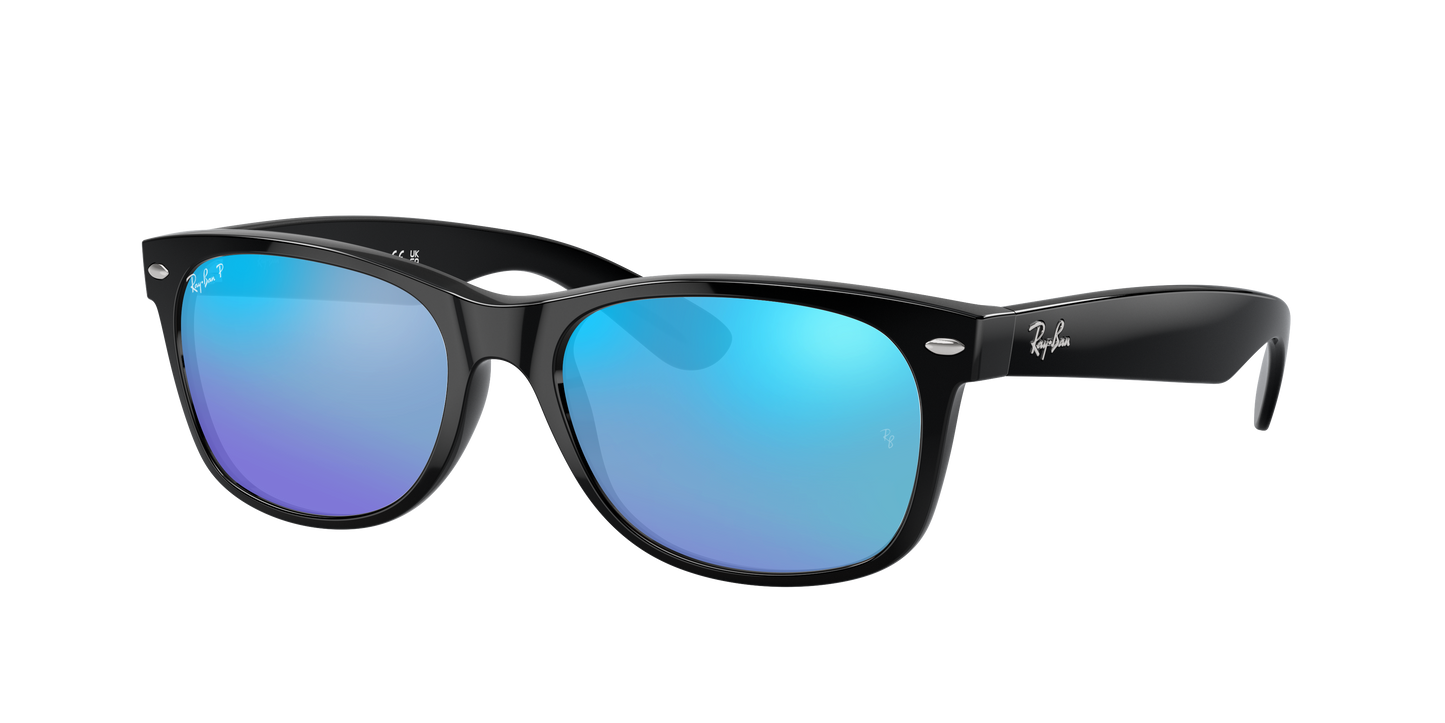 Black, Mirrored Blue-Polarized, Rayban