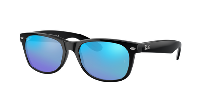 Black, Mirrored Blue-Polarized, Rayban
