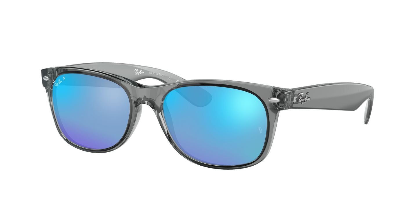 Transparent Grey, Mirrored Blue-Polarized, Rayban