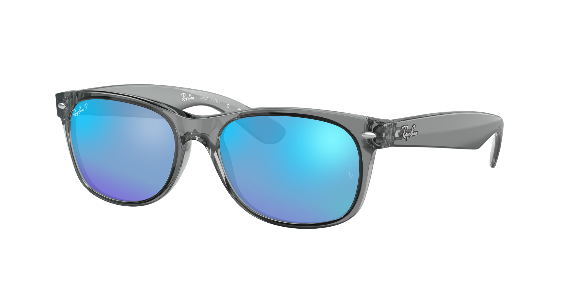 Transparent Grey, Mirrored Blue-Polarized, Rayban