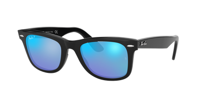 Black, Mirrored Blue-Polarized, Rayban