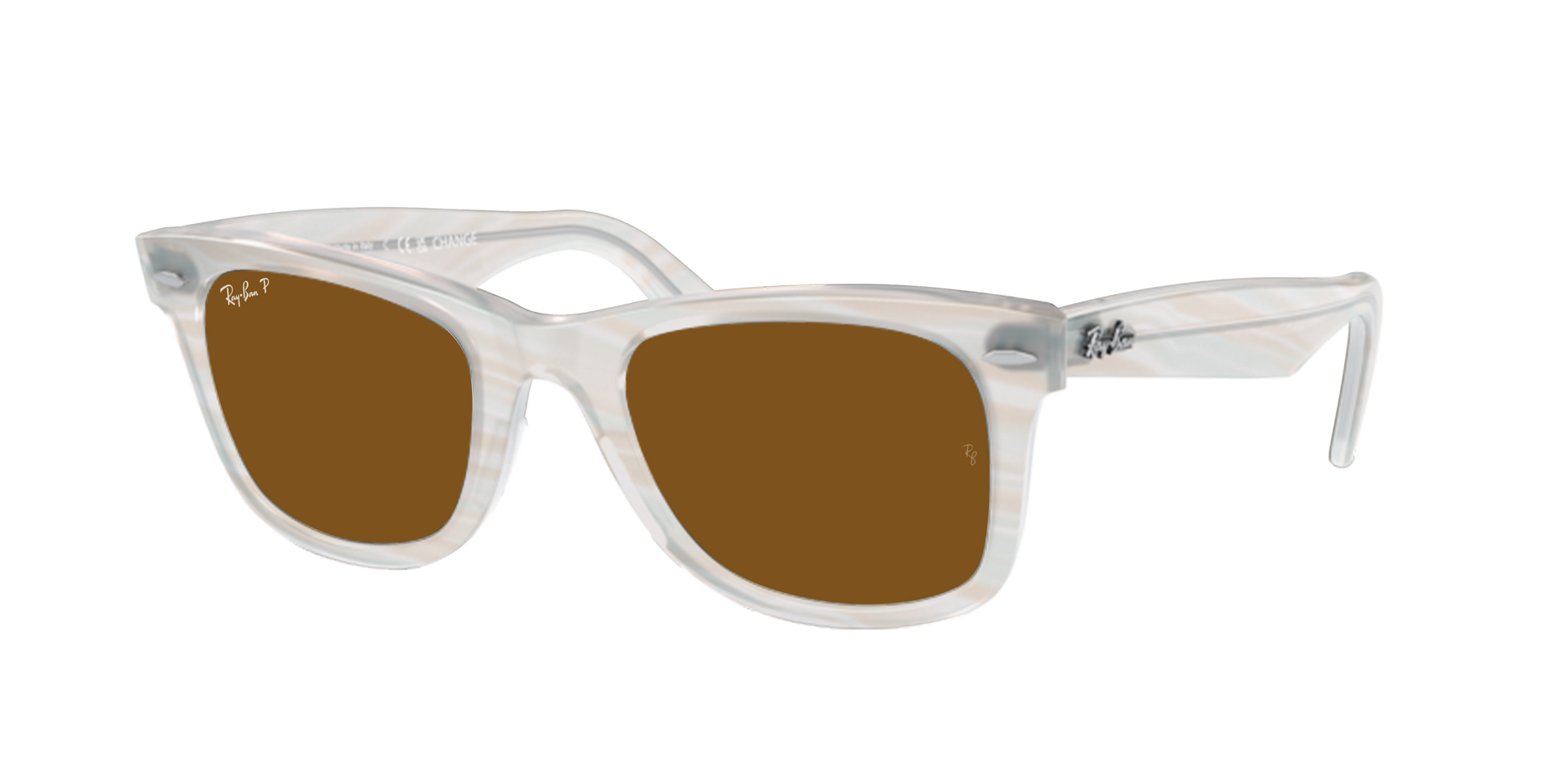 Photo Striped Light Blue, Brown-Polarized, Rayban