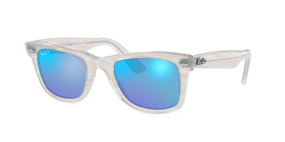 Photo Striped Light Blue, Mirrored Blue-Polarized, Rayban