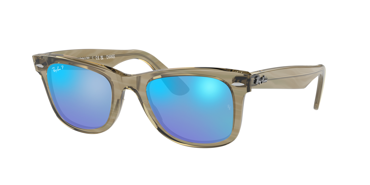 Photo Striped Grey, Mirrored Blue-Polarized, Rayban