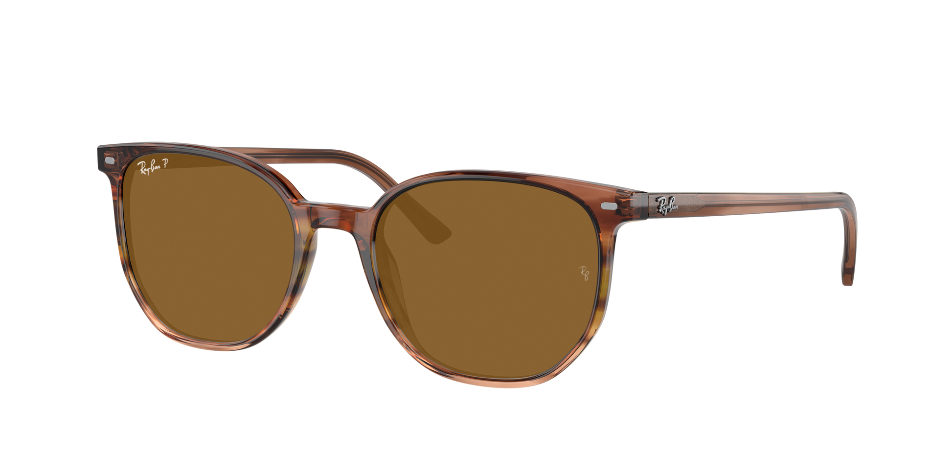 STRIPED BROWN GRADIENT GREEN, Brown-Polarized, Rayban