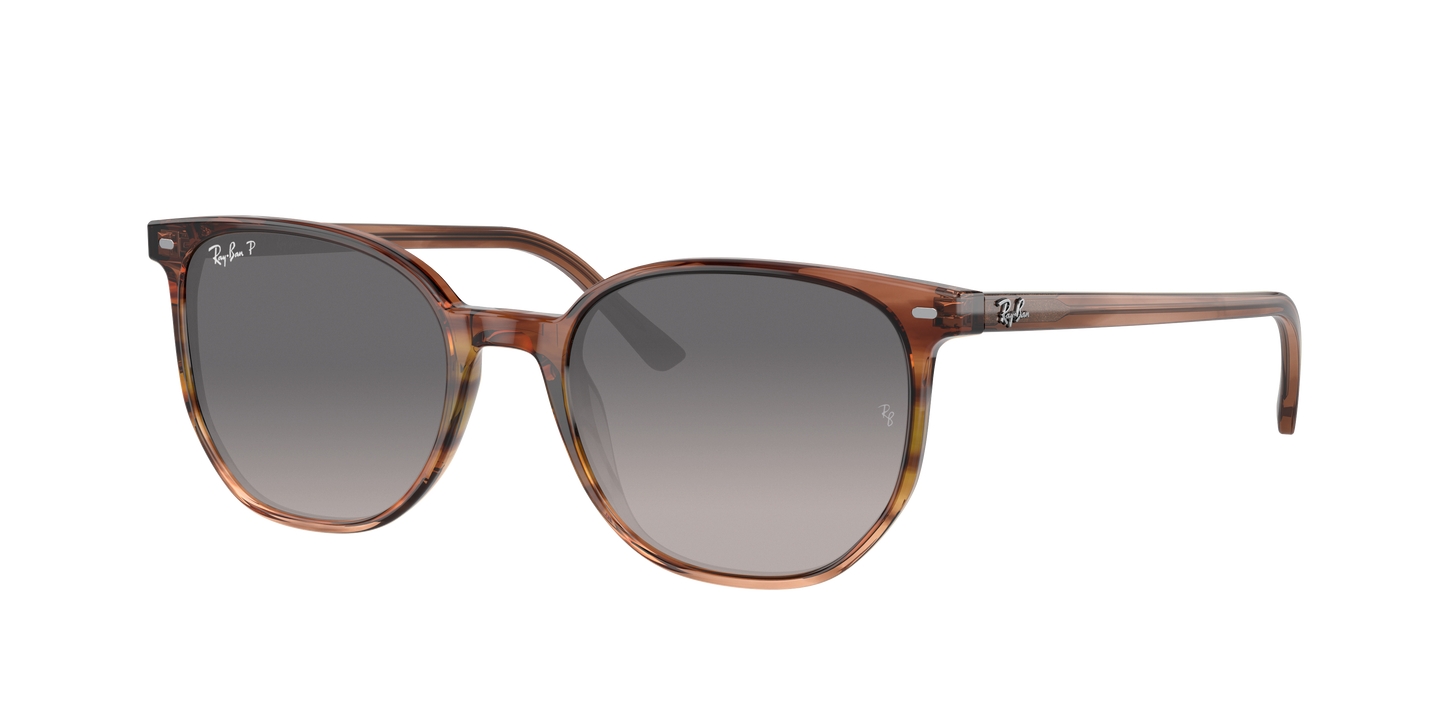 STRIPED BROWN GRADIENT GREEN, Grey Gradient-Polarized, Rayban