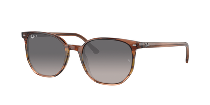 STRIPED BROWN GRADIENT GREEN, Grey Gradient-Polarized, Rayban