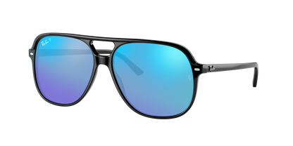 Black, Mirrored Blue-Polarized, Rayban