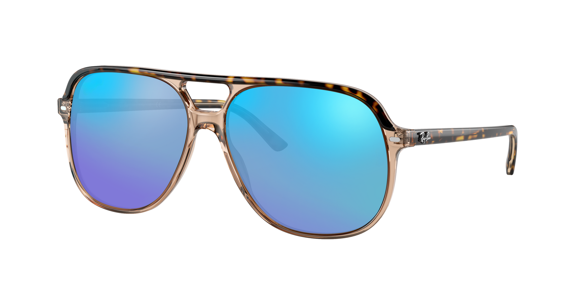 HAVANA ON TRANSPARENT BR, Blue-Mirrored, Sunberryrx