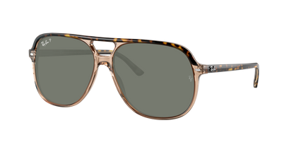 HAVANA ON TRANSPARENT BR, Green-Polarized, Rayban