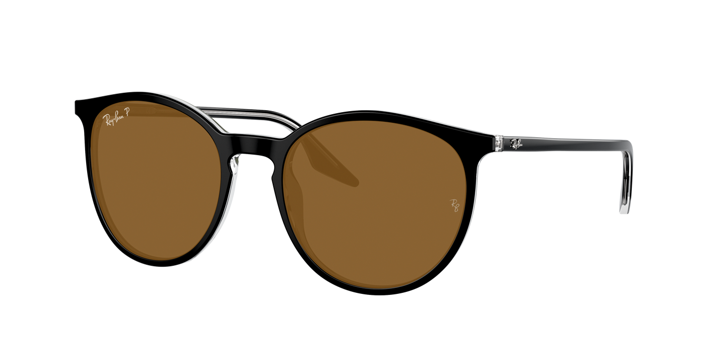 BLACK ON TRANSPARENT, Brown-Polarized, Rayban