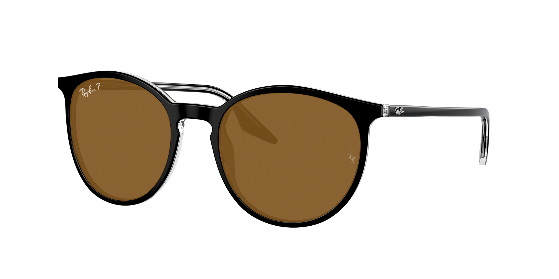 BLACK ON TRANSPARENT, Brown-Polarized, Rayban