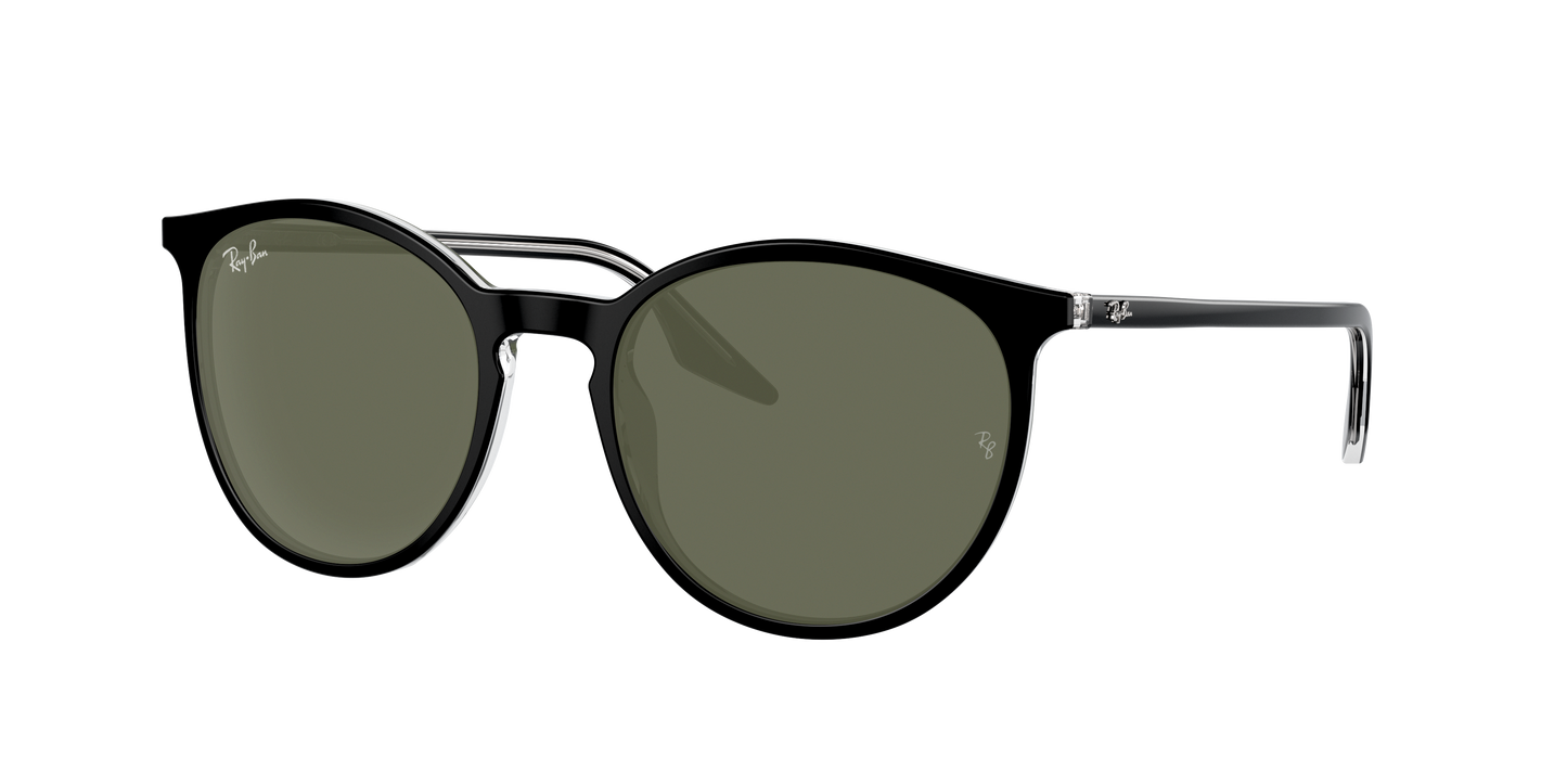 BLACK ON TRANSPARENT, Green, Rayban