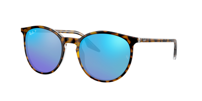 HAVANA ON TRANSPARENT, Mirrored Blue-Polarized, Rayban