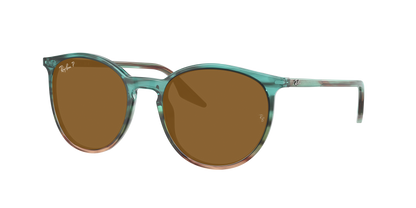 STRIPED BLUE AND GREEN, Brown-Polarized, Rayban